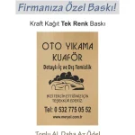 Kraft Oto Paspas Baskı 50×35 cm., Tek Renk Dikey
