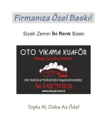 Oto Kağıt Paspas Baskı 35x50 cm, İki Renk Yatay