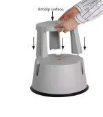 Kaymaz Tabure Amortisörlü Tekerlek Gri_