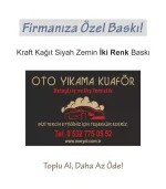 Kraft Oto Paspas, 50×35 cm. Siyah Zemin, İki Renk Baskı Yatay