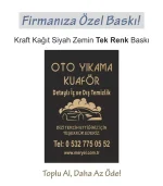 Kraft Oto Paspas, 50×35 cm. Siyah Zemin Tek Renk Baskı Dikey