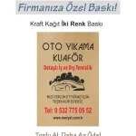 Kraft Oto Paspas Baskı, 50×35 cm. İki Renk Dikey