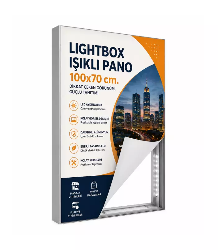 Lightbox Işıklı Pano 100x70 cm.