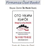 Oto Kağıt Paspas, 50×35 cm. Beyaz Zemin İki Renk Baskı Dikey