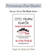 Oto Kağıt Paspas, 50×35 cm. Beyaz Zemin İki Renk Baskı Dikey