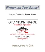 Oto Kağıt Paspas, 50×35 cm. Beyaz Zemin İki Renk Baskı Yatay