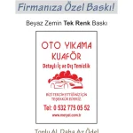 Oto Kağıt Paspas, 50×35 cm. Beyaz Zemin Tek Renk Baskı Dikey