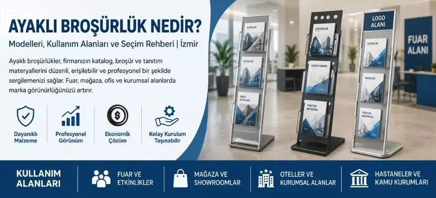 Ayaklı Broşürlük, Nedir? Modelleri, Kullanım Alanları ve Seçim Rehberi | İzmir