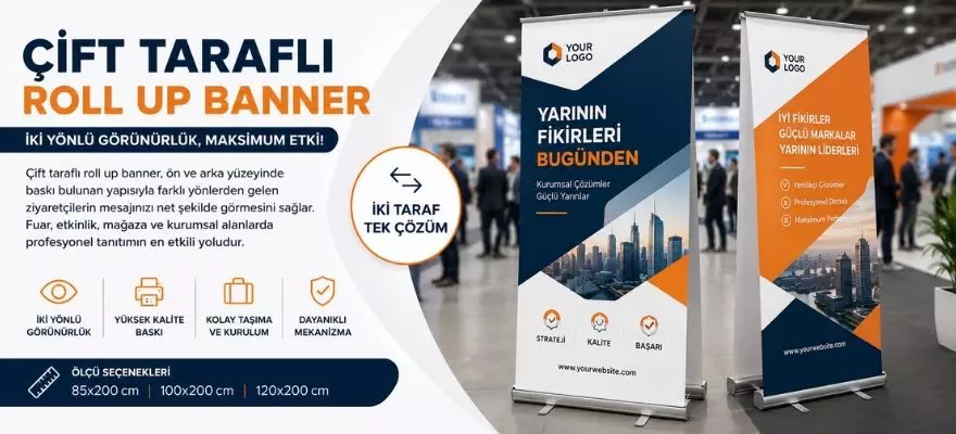 Çift Taraflı Roll Up Banner Nedir, Avantajları ve Kullanım Alanları